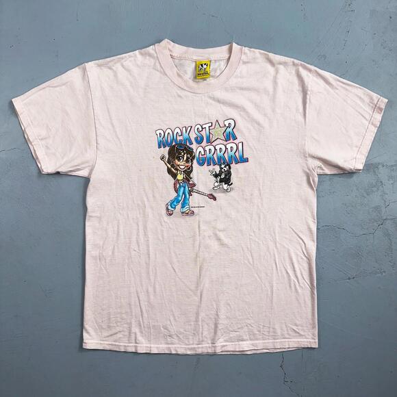 Big Dogs Rock Star GRRRL Girl Y2K VTG T Shirt Bratz Dolls 2000s Pink Cute Punk - Picture 2 of 9